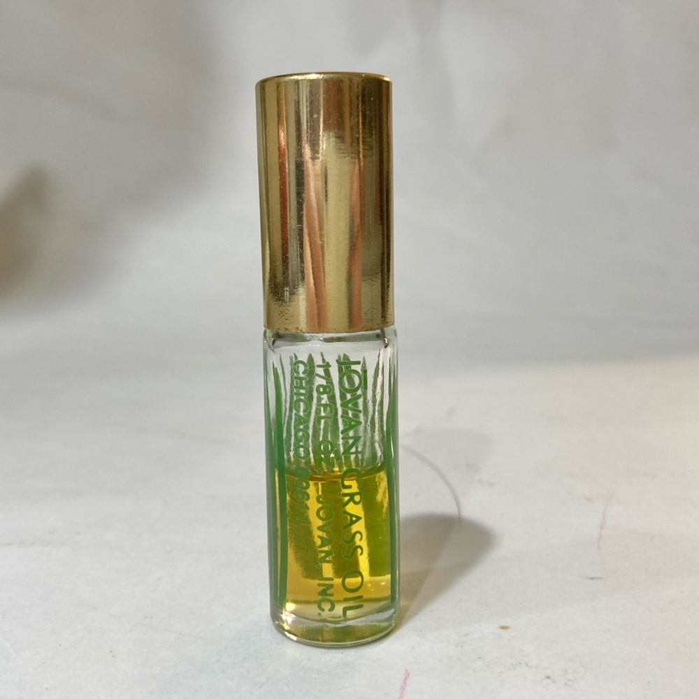 60% Full Vintage 1970’s Jovan Grass Oil Per fume Colo gne 1/8 fl oz Very Rare